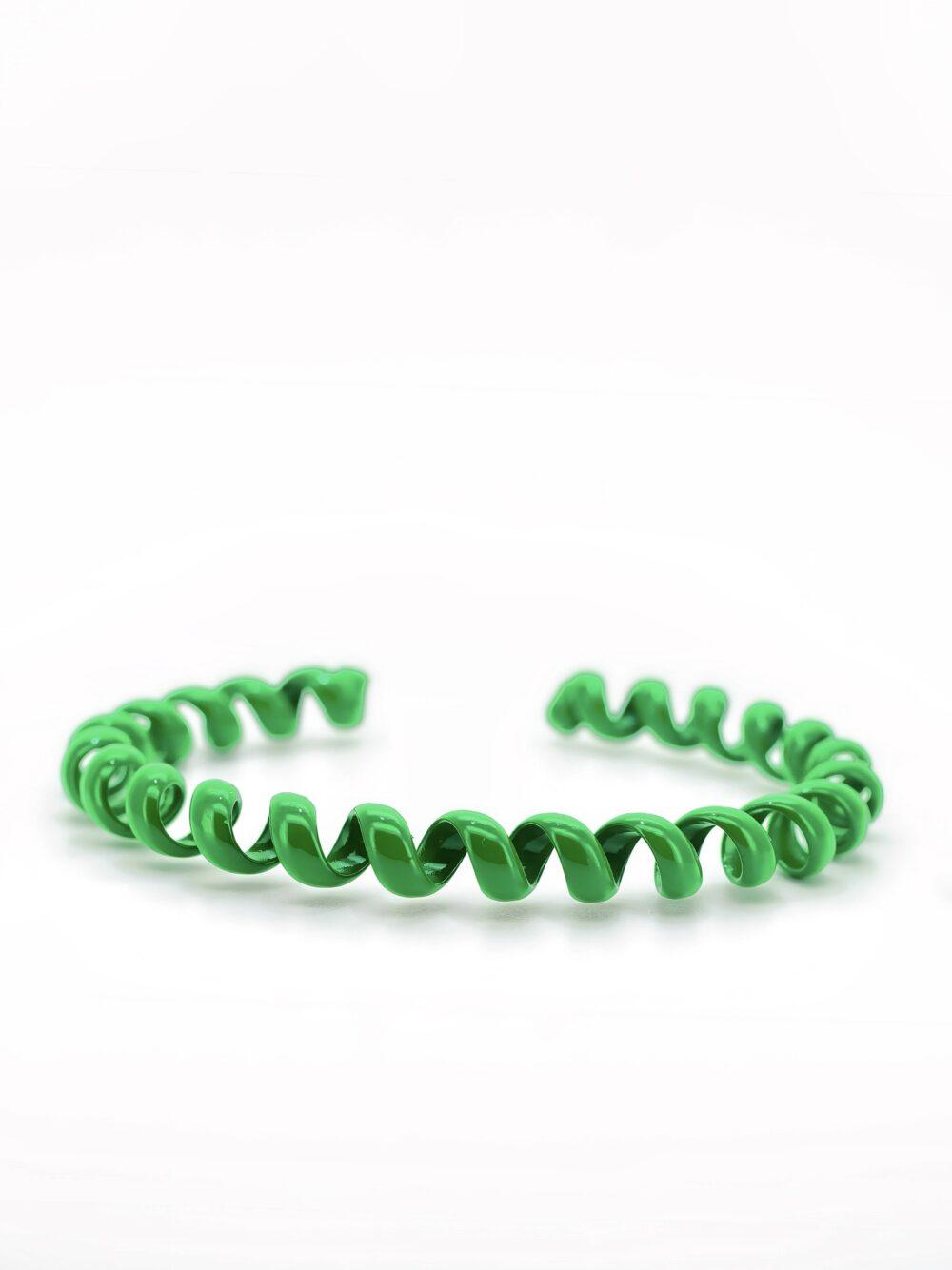 Green Curved Ring and Bracelet Set